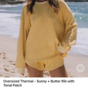 XS/S Daily Drills Thermal long sleeve top /pant SET in yellow